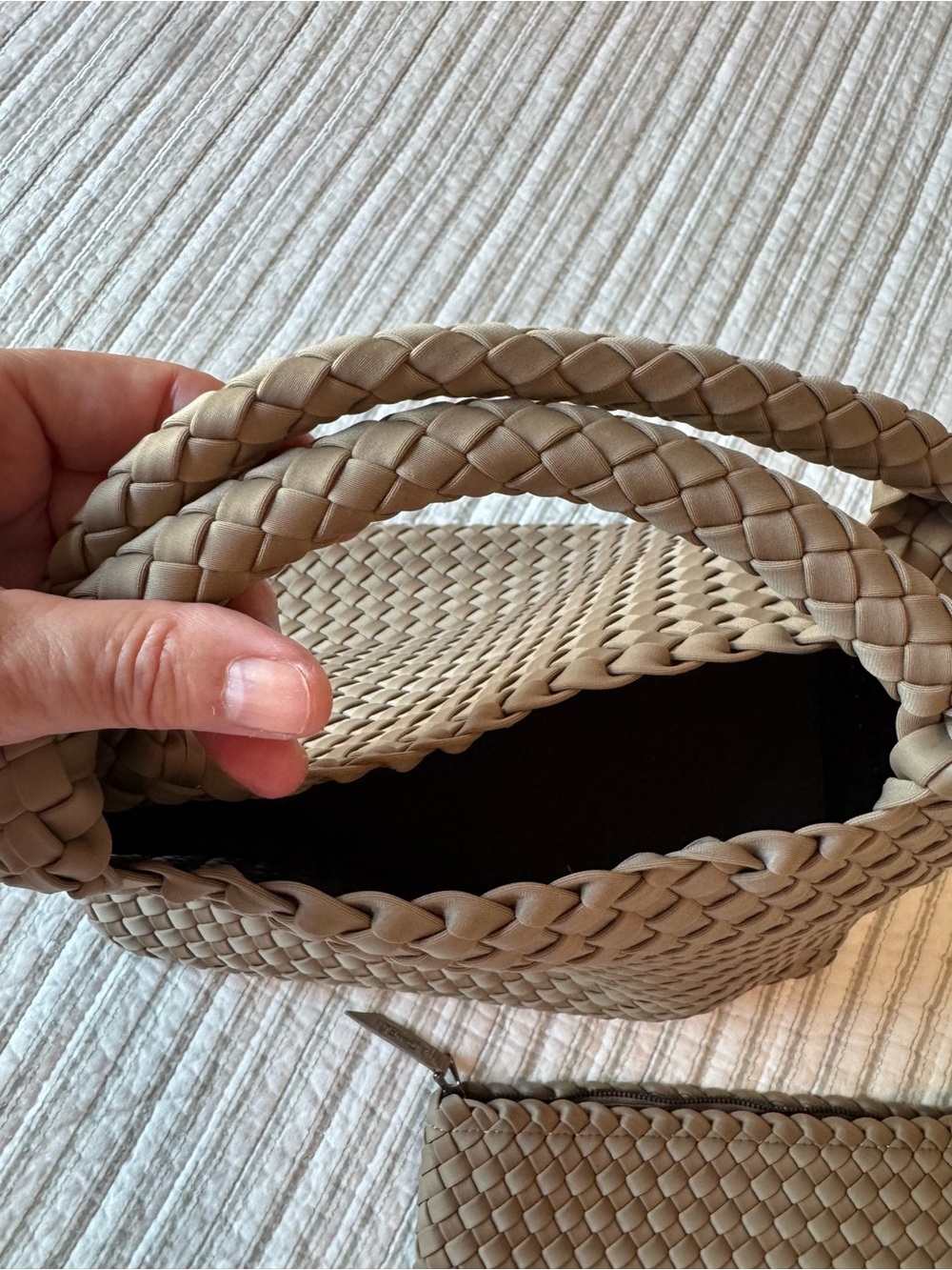 Naghedi Woven Tote in Taupe - Picture 6 of 9